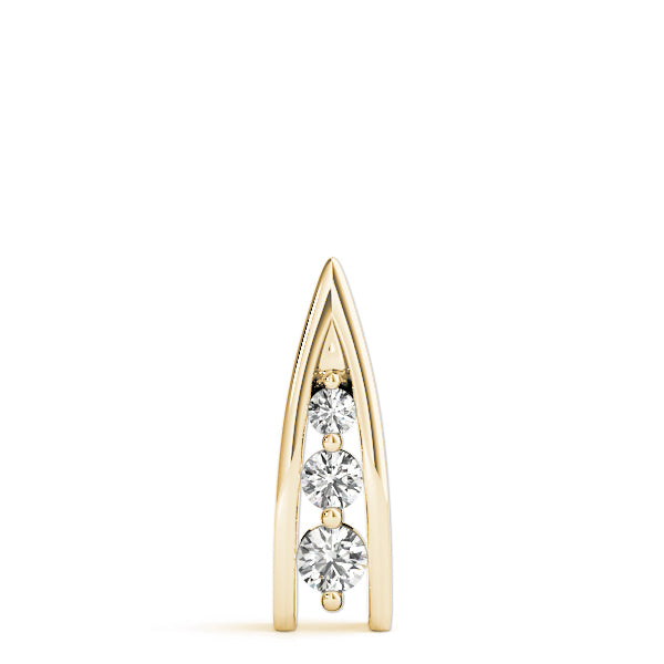 18K Yellow Gold 1/2 ct Diamond Three-Stone Pendant