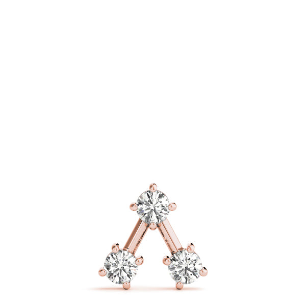18K Rose Gold 1 ct Three Stone Diamond Pendant