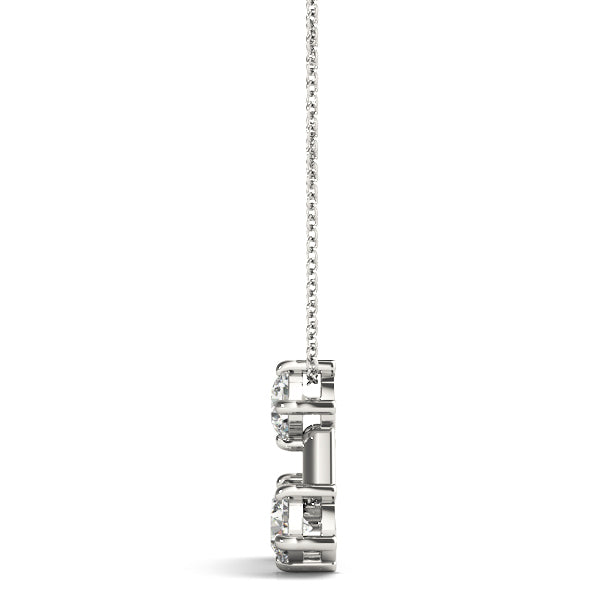 18K White Gold 1 CT Three Stone Diamond Pendant