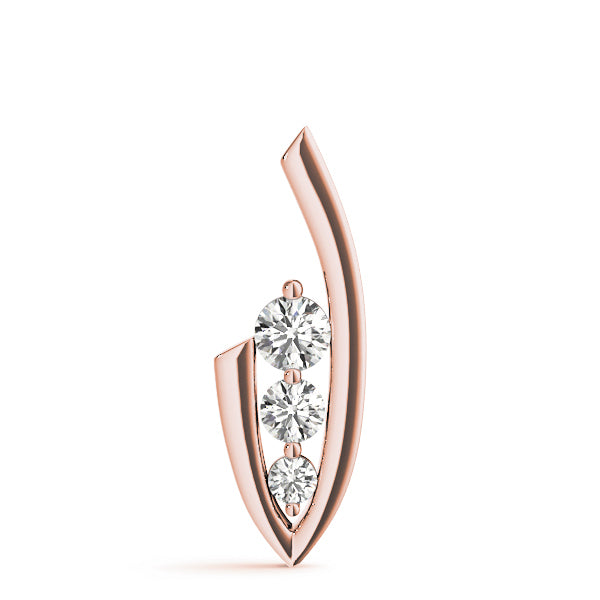 18K Rose Gold 1/2 ct Diamond Three-Stone Pendant