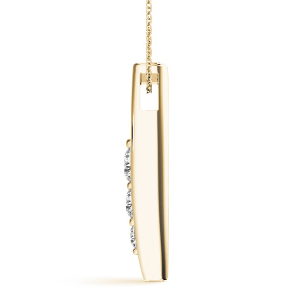 18K Yellow Gold 1/2 ct tw Three Stone Diamond Pendant