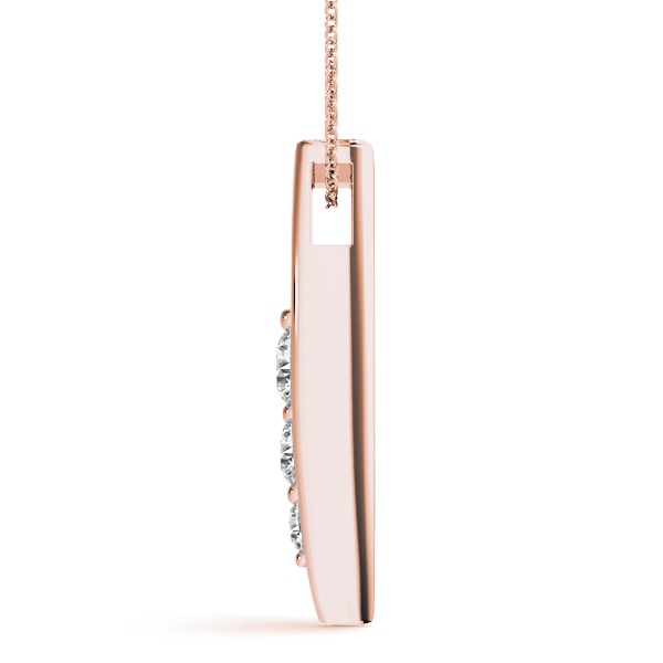 14K Rose Gold 1/2 ct tw Three Stone Diamond Pendant