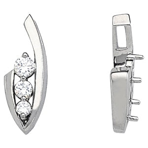 Platinum 1/2 ct tw Three Stone Diamond Pendant