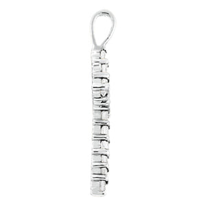 18K White Gold Diamond Cross Pendant