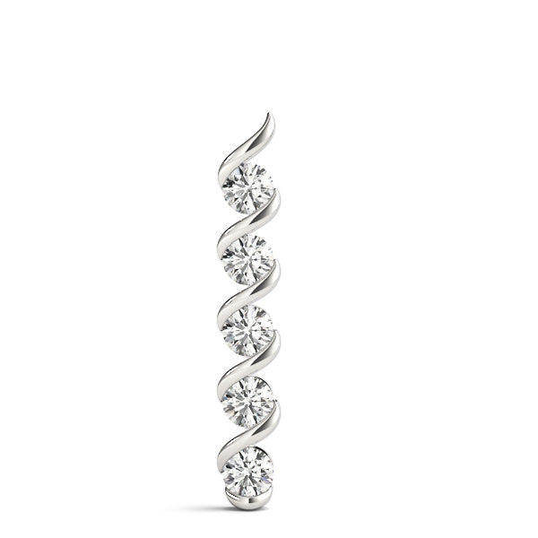 14K White Gold 1ctw Multi-Diamond Pendant