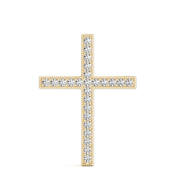 18K Yellow Gold Diamond Cross Pendant
