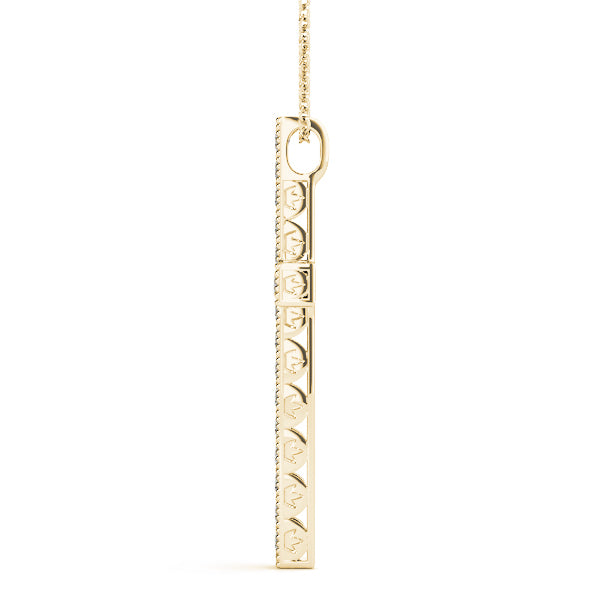 14K Yellow Gold Diamond Cross Pendant