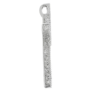 Platinum White Diamond Fashion Cross Pendant