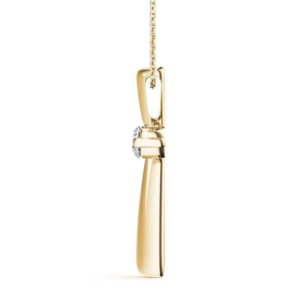 18K Yellow Gold Multi-Diamond Fashion Cross Pendant