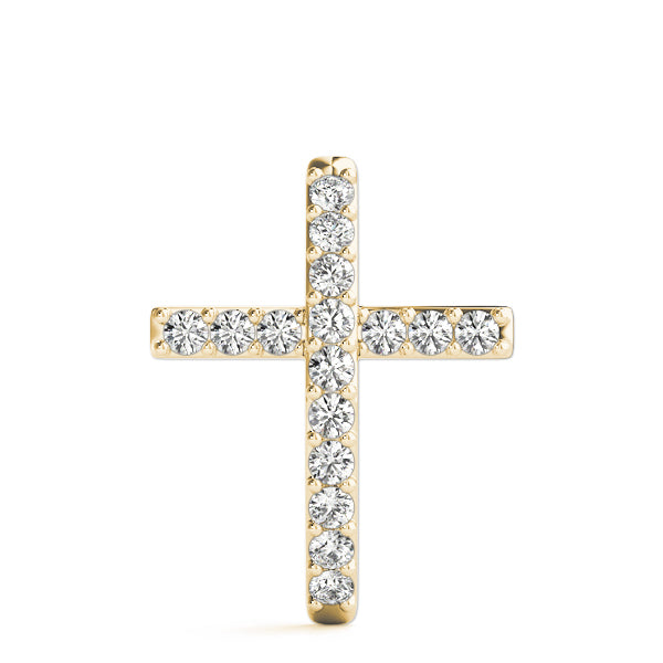 18K Yellow Gold Diamond Cross Pendant