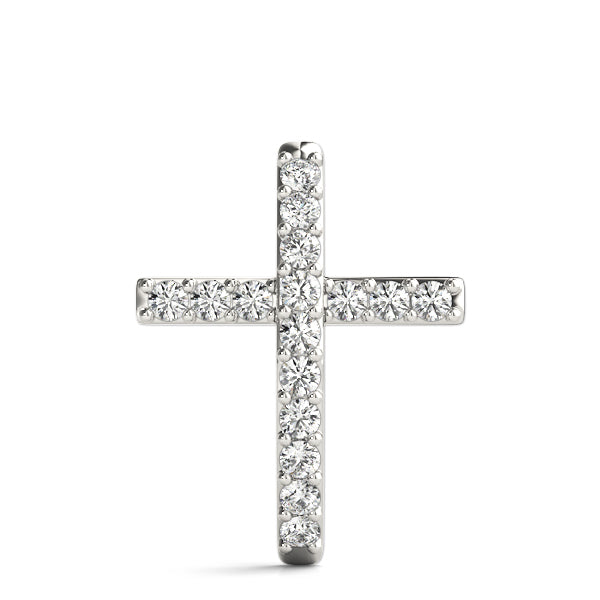 Platinum Round Diamond Fashion Cross Pendant