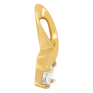 18K White Gold Square Diamond Solitaire Pendant