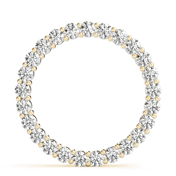 18K Yellow Gold Diamond Circle Pendant Necklace