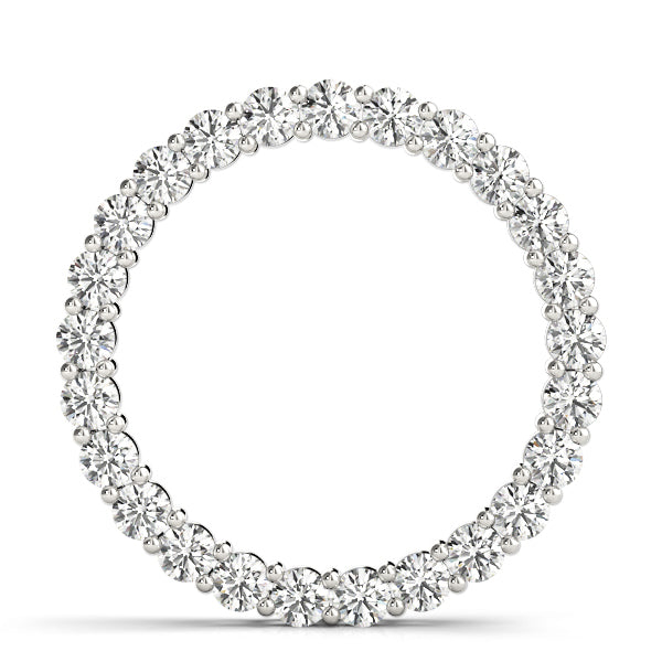 14K White Gold Diamond Circle Pendant Necklace