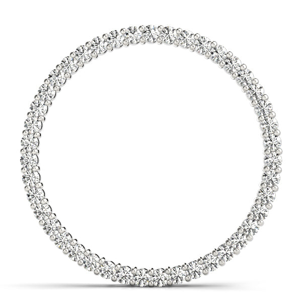 18K White Gold Round Diamond Circle Pendant