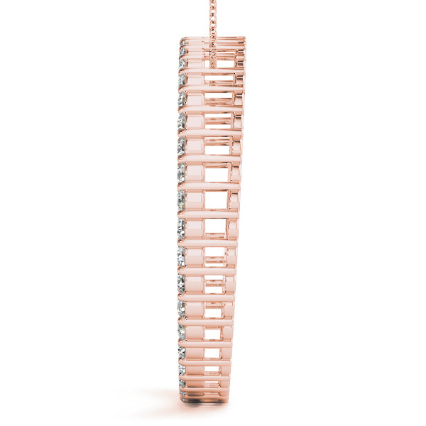 18K Rose Gold Diamond Circle Pendant