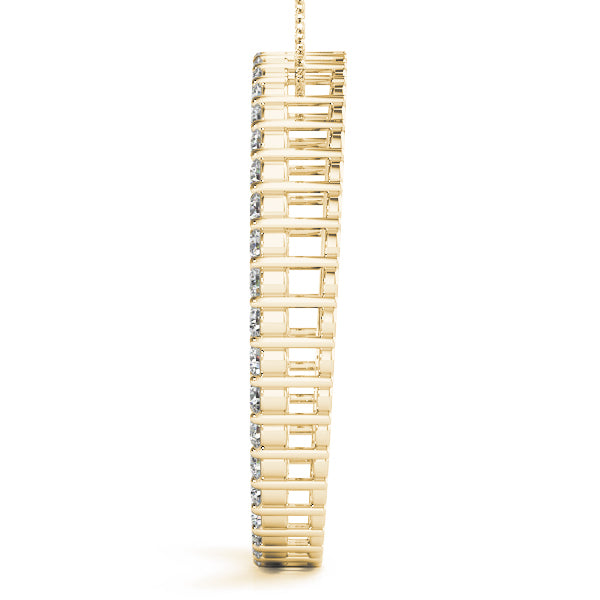 18K Yellow Gold Round Diamond Circle Pendant