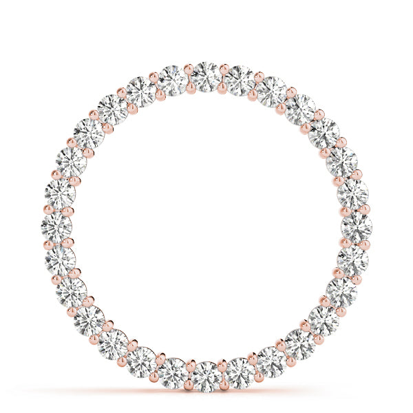 18K Rose Gold Diamond Circle Pendant