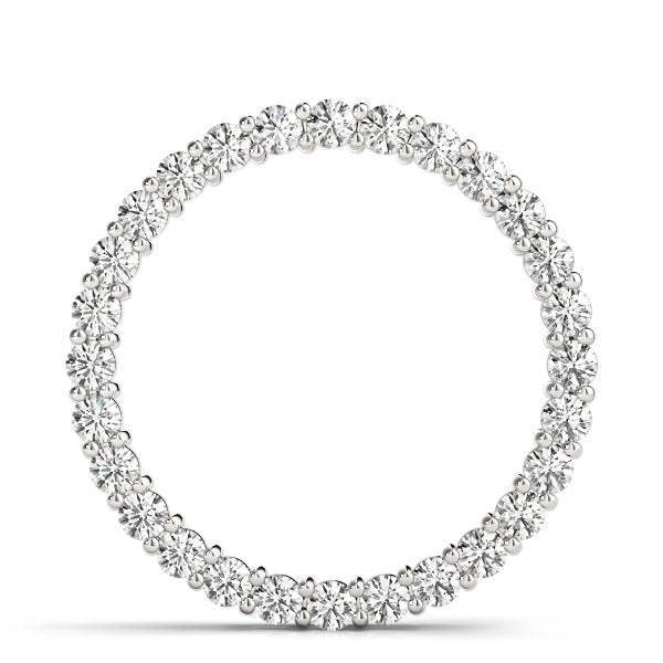 18K White Gold Round Diamond Circle Pendant