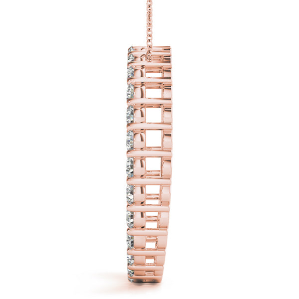 18K Rose Gold Diamond Circle Pendant