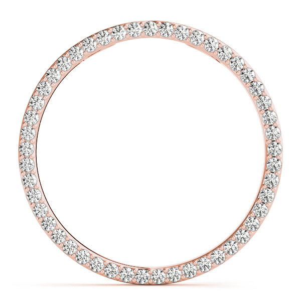 18K Rose Gold Round Diamond Circle Pendant