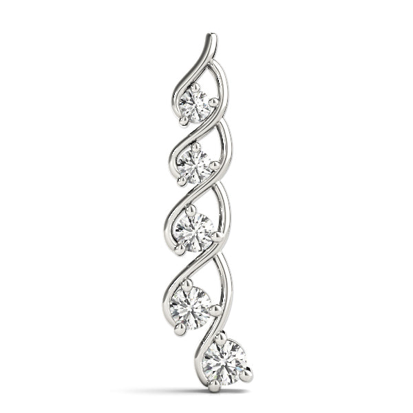 18K White Gold 1 ct Diamond Journey Pendant
