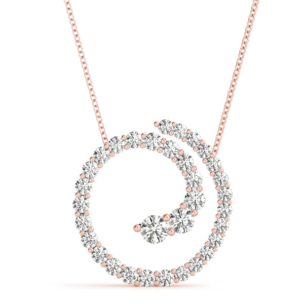 18K Rose Gold Diamond Journey Pendant