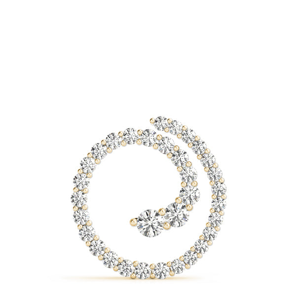 18K Yellow Gold Round Diamond Fashion Pendant