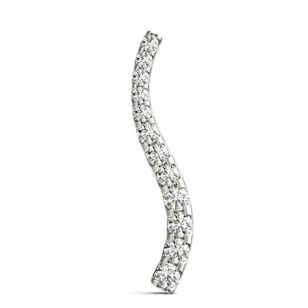 18K White Gold Round Diamond Journey Pendant