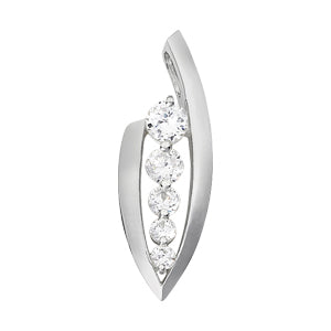 1 CT Platinum Round Diamond Journey Pendant
