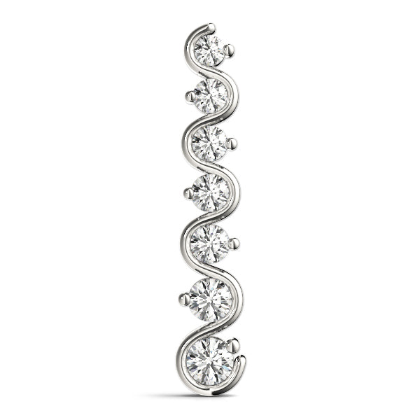 Platinum 1 CT Diamond Journey Pendant Necklace