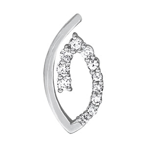14K White Gold Round Diamond Journey Pendant