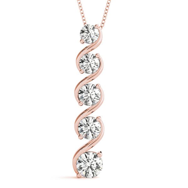 14K Rose Gold Diamond Journey Pendant