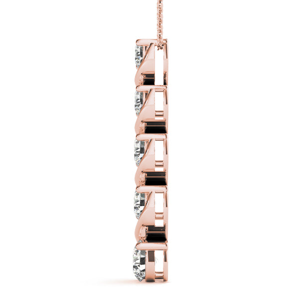 18K Rose Gold Diamond Journey Pendant