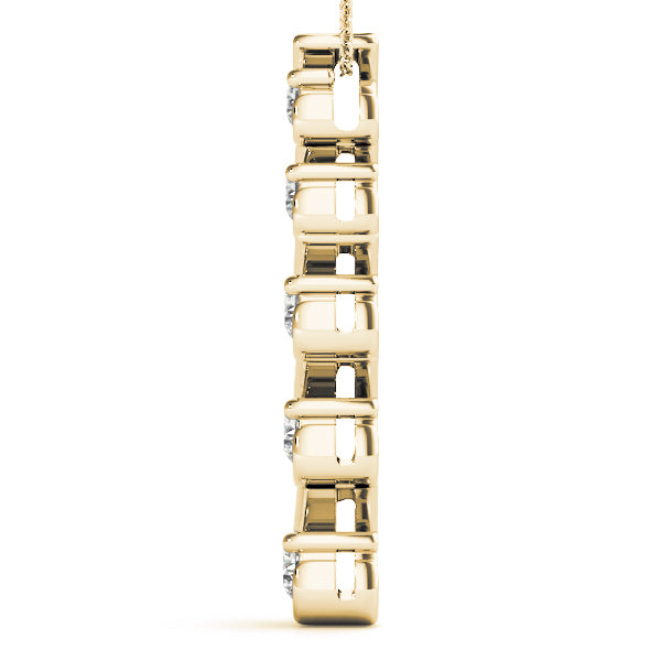 14K Yellow Gold Diamond Journey Pendant