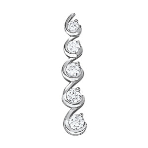Platinum 1 CT Diamond Journey Pendant Necklace