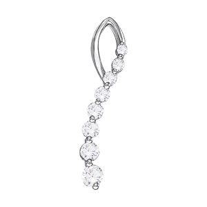 0.50 CT Round Diamond Journey Pendant