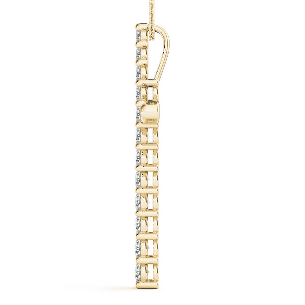 18K Yellow Gold Multi-Diamond Cross Pendant