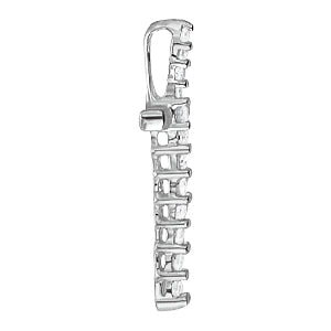 18K White Gold Diamond Cross Pendant