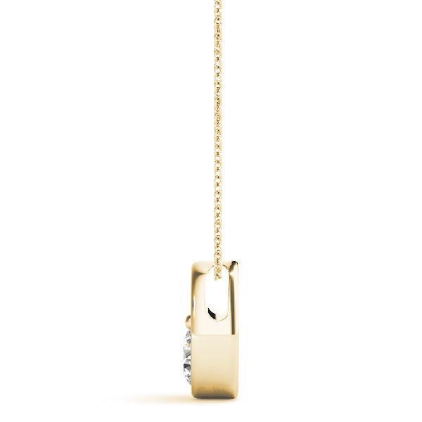 18K Yellow Gold Round Diamond Pendant