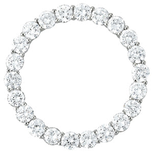 14K White Gold Diamond Circle Pendant - 2 ctw