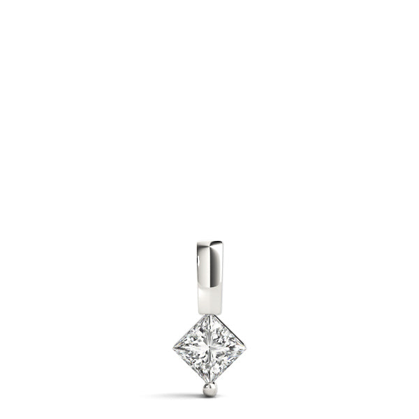 Platinum 1/20 CT Square Diamond Solitaire Pendant