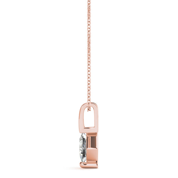 18K Rose Gold 0.05ct Square Diamond Pendant