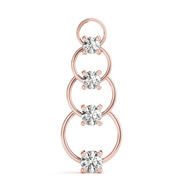 Rose Gold 1 CT Diamond Journey Pendant Necklace