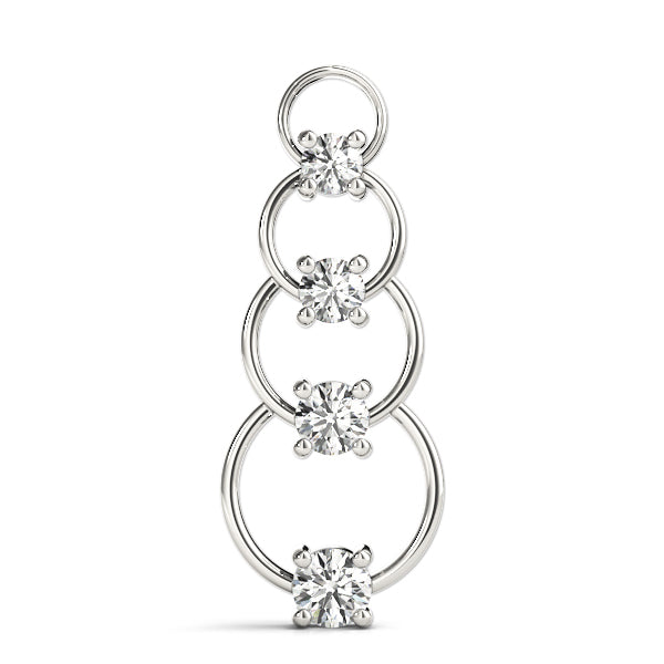 14K White Gold 1 CT Diamond Journey Pendant