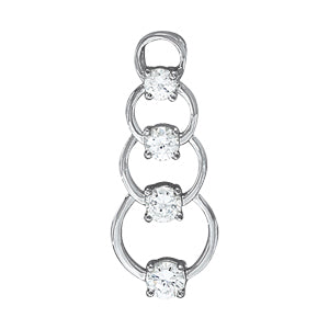 14K White Gold 1 CT Diamond Journey Pendant