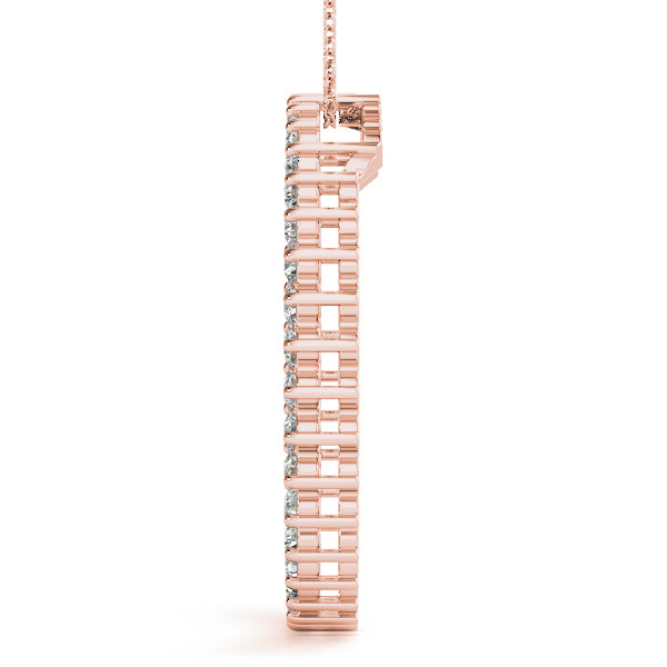18K Rose Gold Diamond Circle Pendant