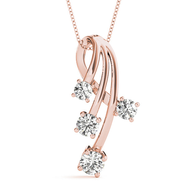 14K Rose Gold 1 CT Diamond Journey Pendant