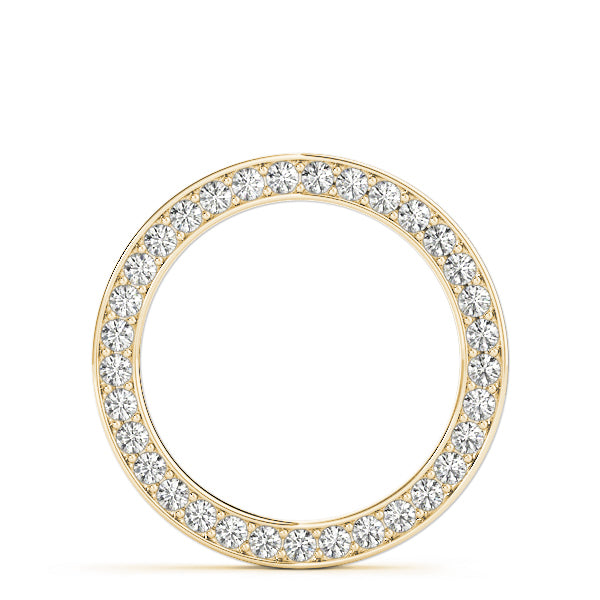 18K Yellow Gold Round Diamond Circle Pendant