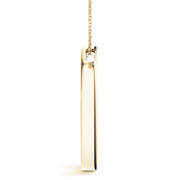 18K Yellow Gold Round Diamond Circle Pendant